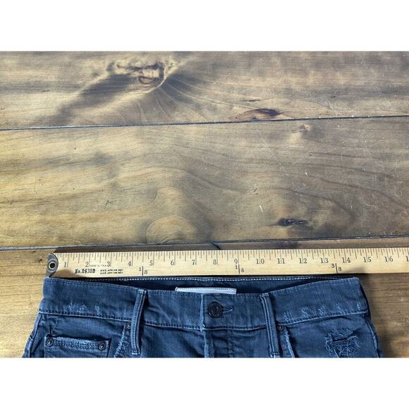 MOTHER SUPERIOR THE VAGABOND MINI FRAY DENIM SHIRT BLACK SIZE 26 - Picture 8 of 10